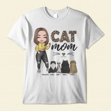 Cat Mom – Personalized Shirt – Cartoon Girl