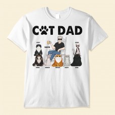Cat Dad – Personalized Shirt – Birthday Funny Father’s Day Gift For Husband Dad Grandpa Cat Lover Cat Owner