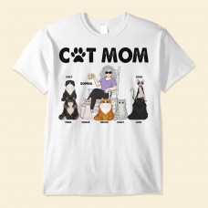 Cat Mom – Personalized Shirt – Birthday Funny Mother’s Day Gift For Her Woman Girl Cat Mom Cat Mama Fur Mama