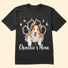 Custom Photo Christmas Pet Pawprints Dog Cat Lovers – Personalized Photo Shirt